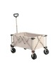 ABRIHOME Klappbarer Gartenwagen in Beige mit All Terrain Rädern und verstellbarem Griff