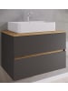 VCM  2 tlg. Badmöbel-Set mit Waschbecken Cosila-A 80 cm in Anthrazit / Honig-Eiche