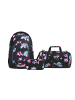 Coocazoo Schulrucksack-Set MATE "Floral Artnight" 3-tlg. in Schwarz