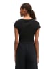 Marc O'Polo Pointelle-T-Shirt slim in Schwarz