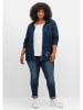 sheego Kapuzensweatjacke in dark blue Denim