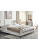 Beliani Doppelbett ROANNE in Grau/Dunkler Holzfarbton - (W) 190 x (H) 29 x (L) 213 cm