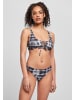 Urban Classics Urban Classics Damen Ladies Lace Up Tie Dye Bikini in black/white
