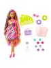 Barbie Totally Hair Barbie im farbenfrohen Blumenkleid | Spielset mit Puppe