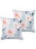 Beliani 2er-Set Gartenkissen APRICALE in Blau