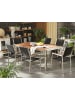 Beliani 7-tlg Gartentisch Set GROSSETO in Schwarz/Braun/Silber