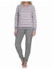 NORMANN Frottee Schlafanzug langarm Pyjama Bündchen - 77695 in grau