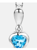 Diamant L'éternel Halskette mit Anhänger aus 375 Weißgold mit Diamant mit Topas Herz-Design in ...