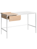 Beliani Schreibtisch OCATE in Weiß/Braun - (W) 120 x (H) 76 x (L) 60 cm