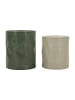 Mauro Ferretti Beige und grüne Couchtische aus Metall, 2er-Set, Ø 39,5×48–35,5×40