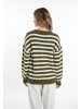 DreiMaster Damen Strickjacke in Wollweiss Oliv