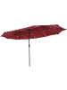 COSTWAY Doppelsonnenschirm mit LED 450 x 260 cm in Rot