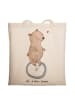 Mr. & Mrs. Panda Tote Bag Bär Einrad fahren ohne Spruch in Creme