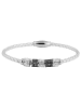 Adeliás Damen Armband aus Leder mit Strass Steinchen 19 cm in silber