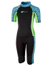 BECO the world of aquasports Neoprenanzug Neopren-Shorty BEactive Neopren Twins "Zebra Vibes" in grün-blau