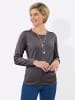 WITT WEIDEN Rundhals-Shirt in steingrau + anthrazit