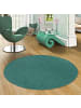 Snapstyle Velours-Teppich Strong Rund in petrol