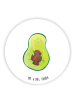 Mr. & Mrs. Panda Rund Magnet Avocado Kern ohne Spruch in Weiß
