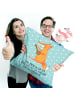Mr. & Mrs. Panda Kopfkissen Fuchs Gitarre mit Spruch in Türkis Pastell