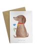 Mr. & Mrs. Panda Grußkarte Hund Blume ohne Spruch in Weiß