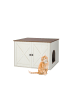 relaxdays Katzenschrank In Beige/ Dunkelbraun - (B)80 x (H)50 x (T)53 cm