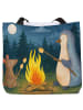 Mr. & Mrs. Panda Tote Bag Damen Pinguin Lagerfeuer Design ohne S... in Weiß