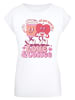 F4NT4STIC Extended Shoulder T-Shirt Love and Coffe Valentinstag in weiß