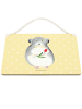 Mr. & Mrs. Panda Schild Chinchilla Blume ohne Spruch in Gelb Pastell