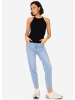 SASSYCLASSY Strick Top mit Bogenkante in schwarz
