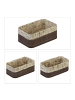 relaxdays 3 x Aufbewahrungskorb in Braun/ Beige
