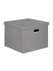 relaxdays 2x Aufbewahrungsbox in Grau - (B)43 x (H)34 x (T)43 cm