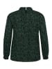KAFFE curve Langarm-Bluse KClune in Green/Black Graphic Print