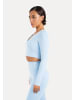 SMILODOX Crop Longsleeve Niora in Hellblau