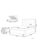 Beliani 3-tlg Schlafzimmer Set SEZANNE in Beige/Grau/Schwarz 170x215x142 cm