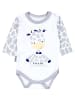 TupTam Baby Bekleidungsset Langarmbody Hose Mütze3 teilig in grau/weiß