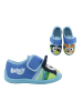 Bluey Hausschuhe mit Bluey und Bingo Motiv, in Blau, mit Klettverschluss