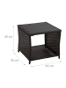 relaxdays Balkontisch in Braun - (B)45 x (H)40 x (T)45 cm