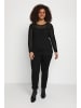 KAFFE curve Langarm-Bluse KCflocku Tight fit in Black Deep