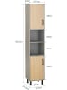 SoBuy Hochschrank in Naturgrau - (B)31,5 x (H)162,5 x (T)31,5cm