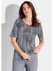 GOLDNER Kurzgröße:  Shirt Shirt in anthrazit / schwarz / weiß / gemustert