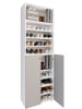 VCM  XL Holz Großer Schuhschrank Schuhkommode Lona 10 in Weiß / Grau