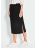 GOLDNER Kurzgröße:  Midirock mit Schlupfbund in schwarz