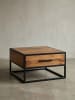 KADIMA DESIGN Couchtisch Massivholz/Metall Sofatisch 65x38x65cm, Design