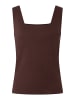 More & More figurbetontes Top, eckiger Ausschnitt in chocolate