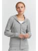 Oxmo Kapuzensweatjacke OXLova 21950050-ME Gerippte Kapuzensweatjacke in Grau