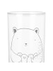 Mr. & Mrs. Panda Blümchentailglas Bär Gefühl mit Spruch in Transparent