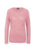 GOLDNER Kurzgröße:  Femininer Ajourpullover aus Melange in rosé / melange