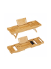 relaxdays Badewannenablage in Natur - (L)74,5-114 cm
