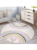 KADIMA DESIGN Kinderteppich Regenbogen mit Herz Kinderzimmer in Pink
