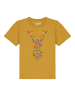 wat? Apparel T-Shirt Floral Deer in Ocker